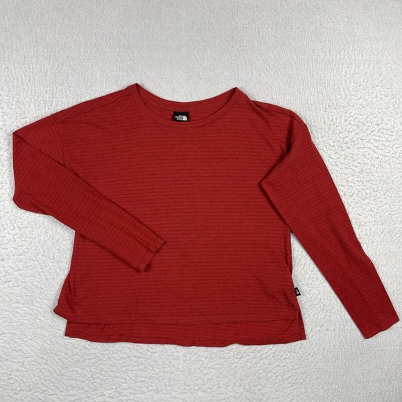 The North Face Shirt Womens Medium‎ Red Knit Pullover Casual Workwear Ladies Top - Picture 1 of 16